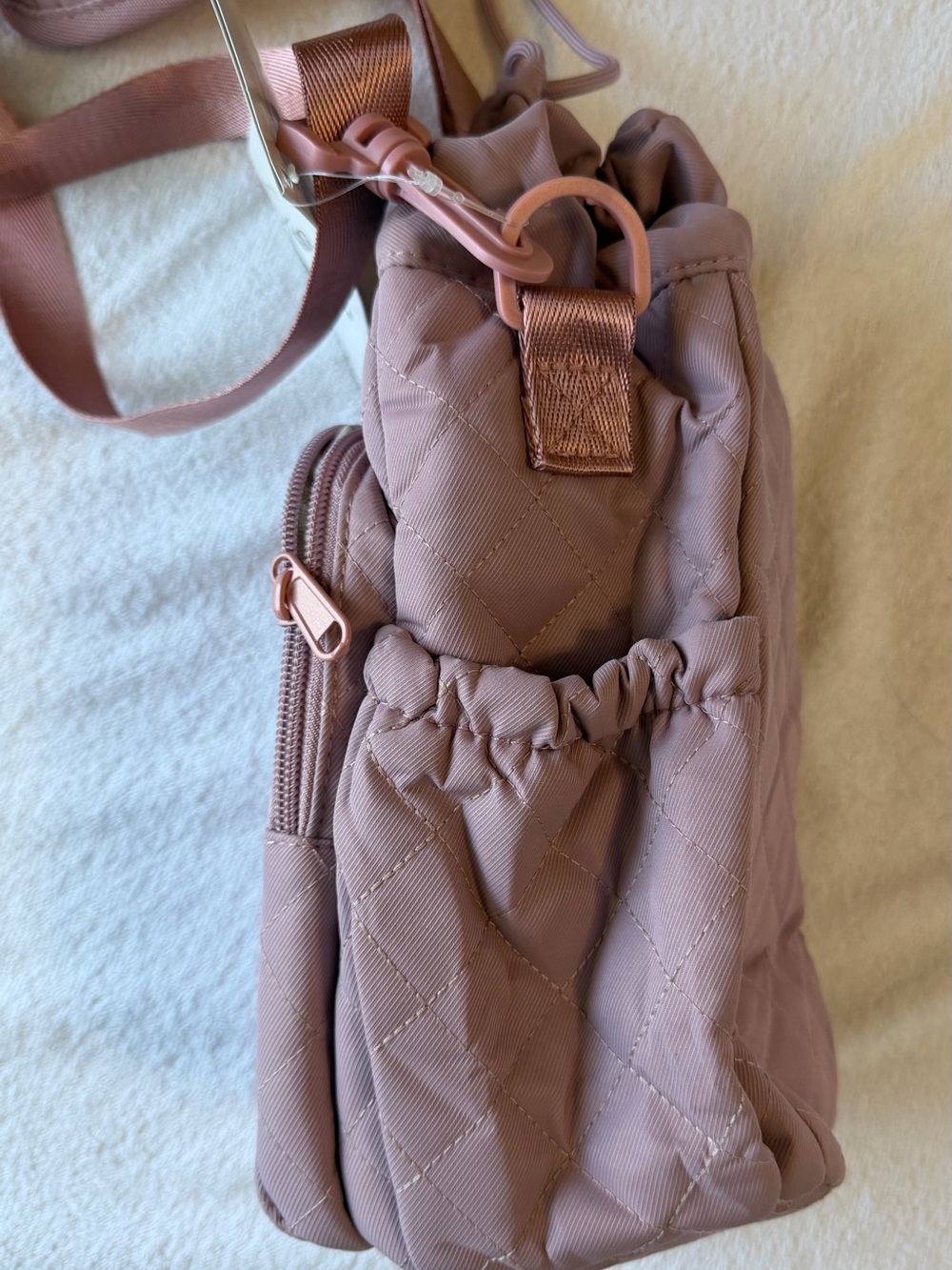 Quilted Crossbody Water bottle Sling Bag - light purple - Picture 2 of 10